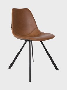 Dutchbone Eetkamerstoel 'Franky' PU, kleur Bruin