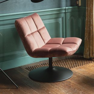 Dutchbone Fauteuil 'Bar' Velvet, kleur Roze