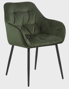 Bendt Eetkamerstoel 'Loren' Velvet, kleur Forest Green