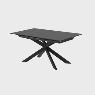 Kave Home Uitschuifbare Eettafel 'Atminda' 160-210 x 90cm, kleur zwart glas
