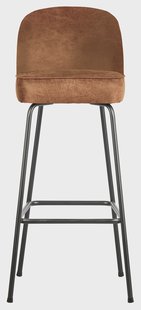 WOOOD Barkruk 'Vogue' (zithoogte 80cm) Leder, kleur Cognac