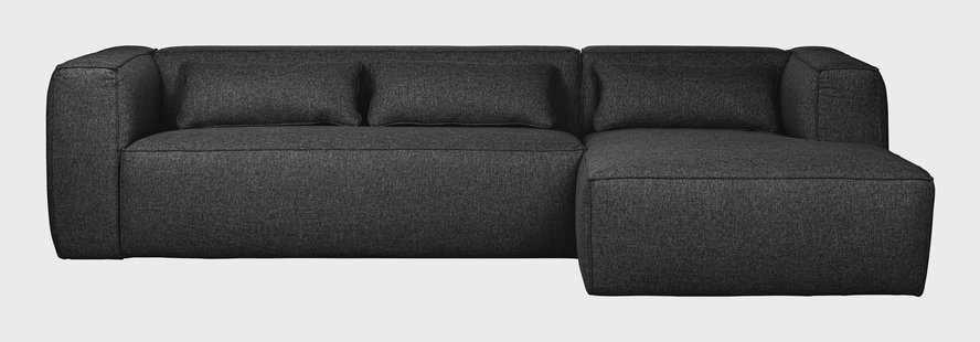 WOOOD Loungebank 'Bean' Links, kleur Donkergrijs Gemeleerd