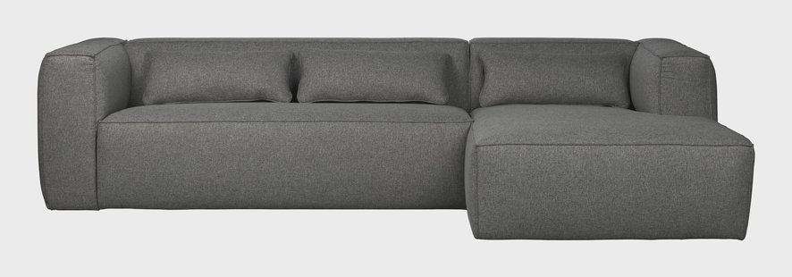 WOOOD Loungebank 'Bean' Rechts, kleur Middengrijs Gemeleerd