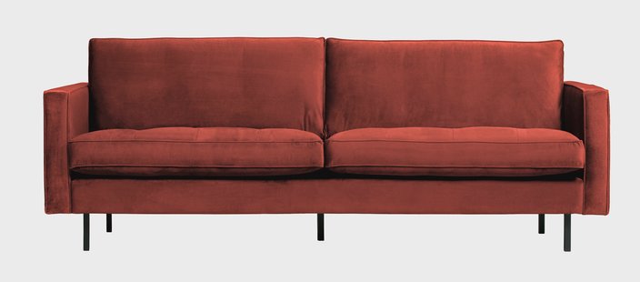 WOOOD Bank 'Rodeo' Classic 2,5-zits, Velvet, kleur Chestnut