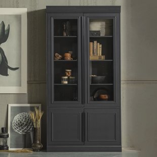 WOOOD Vitrinekast 'Organize' Grenen, kleur Matzwart