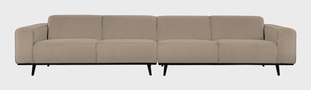 WOOOD Bank 'Statement' 4-zits XL, Bouclé, kleur Beige