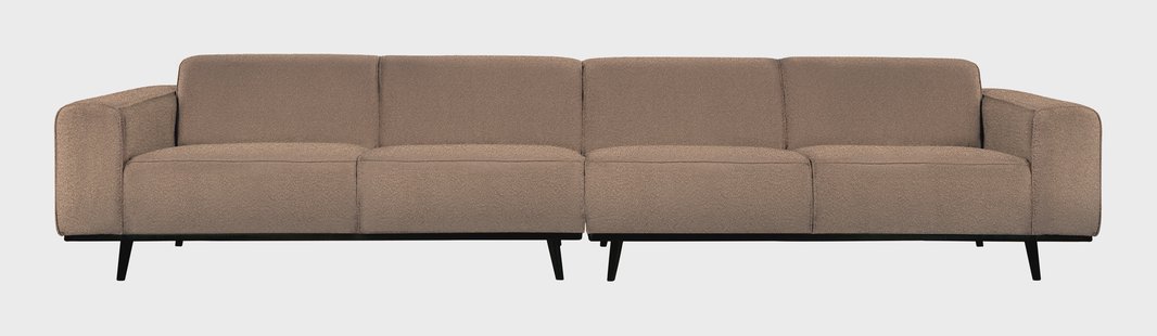 WOOOD Bank 'Statement' 4-zits XL, Bouclé, kleur Nougat