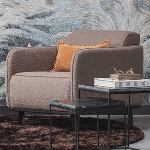 WOOOD Fauteuil 'Statement' Met arm, Bouclé, kleur Nougat