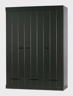 WOOOD Kledingkast 'Connect' 3 deuren en 3 laden, kleur Zwart