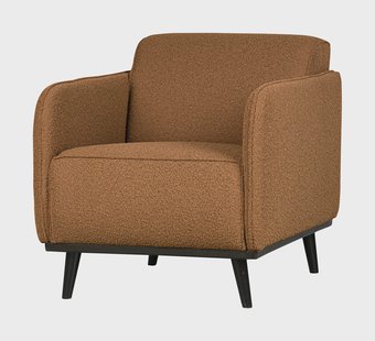 WOOOD Fauteuil 'Statement' Met arm, Bouclé, kleur Butter