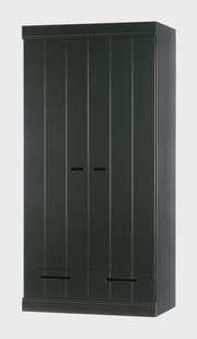 WOOOD Kledingkast 'Connect' 2 deuren en 2 laden, kleur Zwart