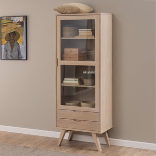 Bendt Vitrinekast 'Mads' 190 x 72cm, licht eikenfineer