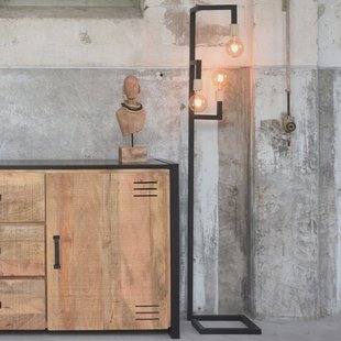 LABEL51 Vloerlamp 'Loco', Metaal, 3 lamps, kleur Zwart