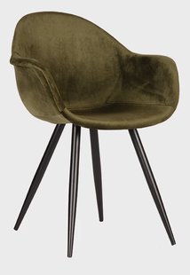 LABEL51 Eetkamerstoel 'Forli', Velvet, kleur Groen