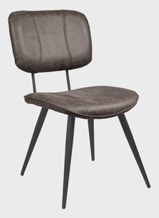 LABEL51 Eetkamerstoel 'Fos', Leer, kleur Antraciet
