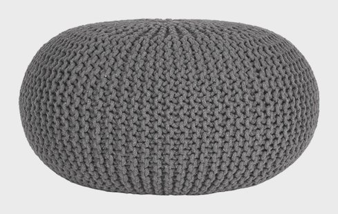 LABEL51 Poef 'Knitted', 70 x 35cm, kleur Donkergrijs