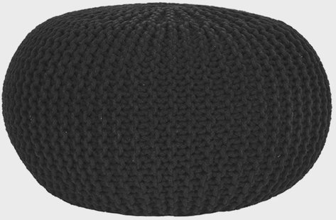LABEL51 Poef 'Knitted', 70 x 35cm, kleur Zwart