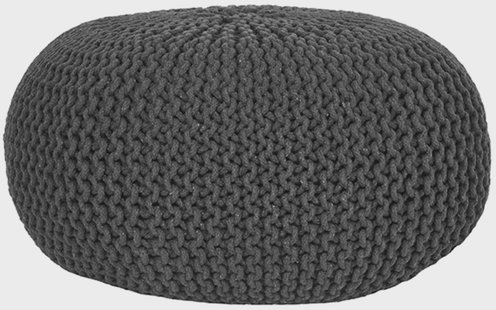 LABEL51 Poef 'Knitted', 70 x 35cm, kleur Antraciet