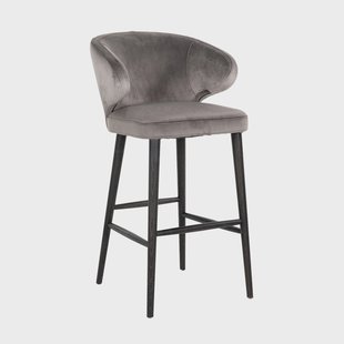 Richmond Barstoel 'Indigo' Velvet, kleur Stone (zithoogte 78cm)