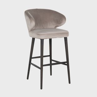 Richmond Barstoel 'Indigo' Velvet, kleur Khaki (zithoogte 78cm)