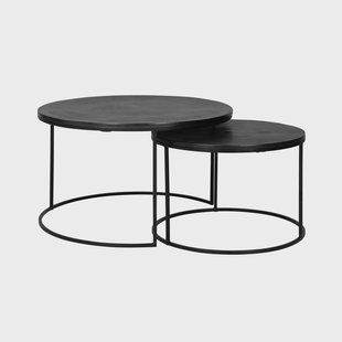 Richmond Salontafel 'Bolder' Set van 2 stuks, kleur Zwart