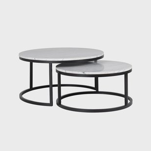 Richmond Salontafel 'Lexington' Marmer en Staal, Set van 2 stuks