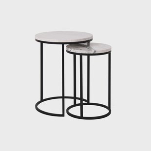 Richmond Bijzettafel 'Lexington' Marmer en Staal, Set van 2 stuks