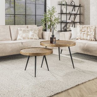 Salontafel 'Derrick', Metaal, Set van 2, kleur Antiek Brons