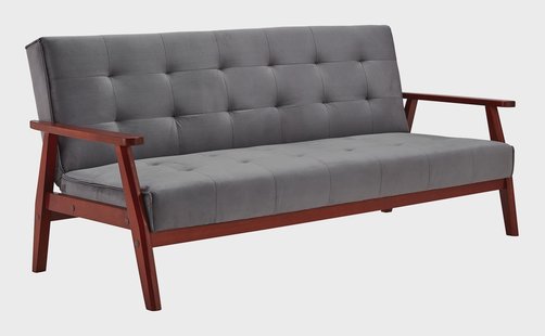 Artistiq Slaapbank 'Lilly' Velvet, 190cm, kleur Grijs
