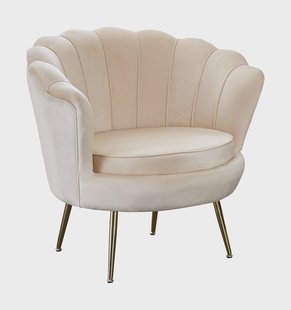 Artistiq Fauteuil 'Lizzy', Velvet, kleur Beige
