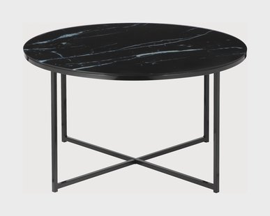 Artistiq Salontafel 'Roel', 80cm, Marmerlook, kleur Zwart