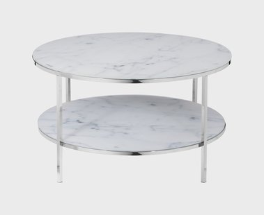 Artistiq Salontafel 'Daisy', 80cm, Marmerlook, kleur Wit