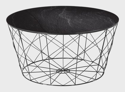 Artistiq Salontafel 'Steve', 80cm, Marmerlook, kleur Zwart