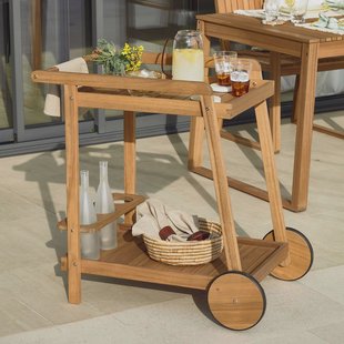 Kave Home Bijzettafel/Trolley 'Felisa' 55 x 73cm, kleur Naturel
