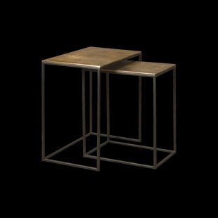 RENEW Bijzettafel 'Jos' Set van 2 stuks, kleur Antique Brass