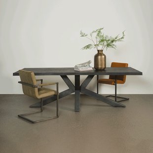 Tower Living Eettafel 'Sovana' Acacia Boomstam kleur Zwart, 180 x 90cm