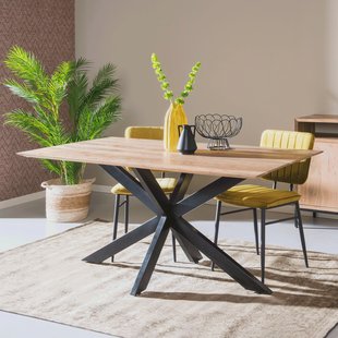 LivingFurn Eettafel 'Oslo' Mangohout, kleur Naturel, 220 x 100cm