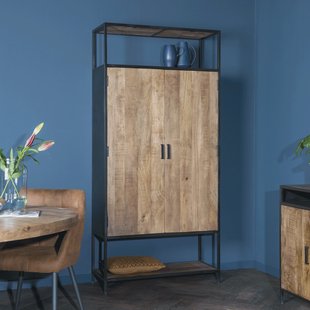 LivingFurn Opbergkast 'Sturdy' kleur Naturel, 210 x 100cm