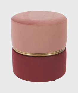 ZILT Poef 'Bubbly', Velvet, kleur Roze