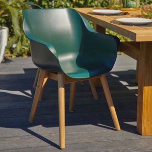 Hartman Tuinstoel 'Sophie Teak' met armleuning, kleur Donkergroen