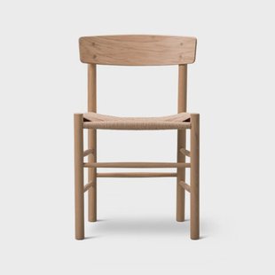 Fredericia Furniture J39 stoel Licht geoliede eik-gevlochten natuur