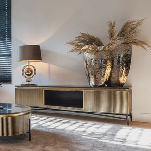 Richmond TV-meubel 'Ironville' 170cm, kleur goud / zwart marmer