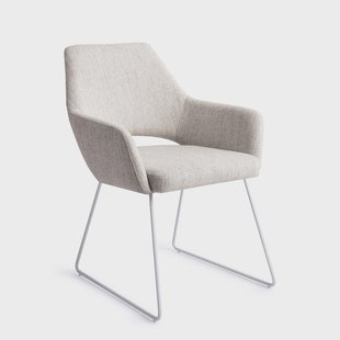 Jesper Home Eetkamerstoel 'Yanai' Slide White, kleur Pigeon