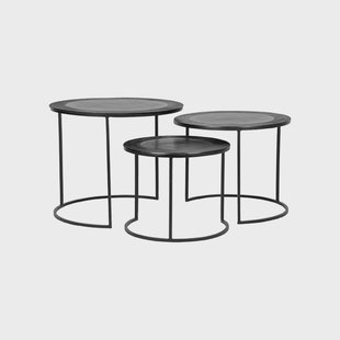 LABEL51 Salontafel 'Tres' Set van 3 stuks, kleur Zwart