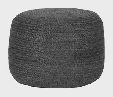 LABEL51 Poef 'Jute' kleur Antraciet