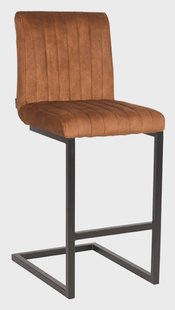 LABEL51 Barkruk 'Milo' Velvet, kleur Oker (zithoogte 66cm)