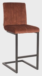 LABEL51 Barkruk 'Milo' Velvet, kleur Roest (zithoogte 66cm)