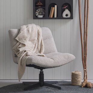 WOOOD Draaifauteuil 'Vinny' Bouclé, kleur Zand