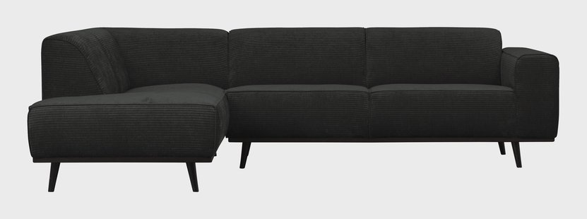 WOOOD Hoekbank 'Statement' Links, Rib, kleur Graphite