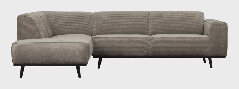 WOOOD Hoekbank 'Statement' Links, Rib, kleur Clay